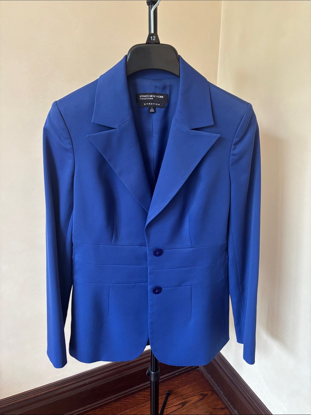 Jones New York Collection Cobalt Blue Two-Button Stretch Blazer